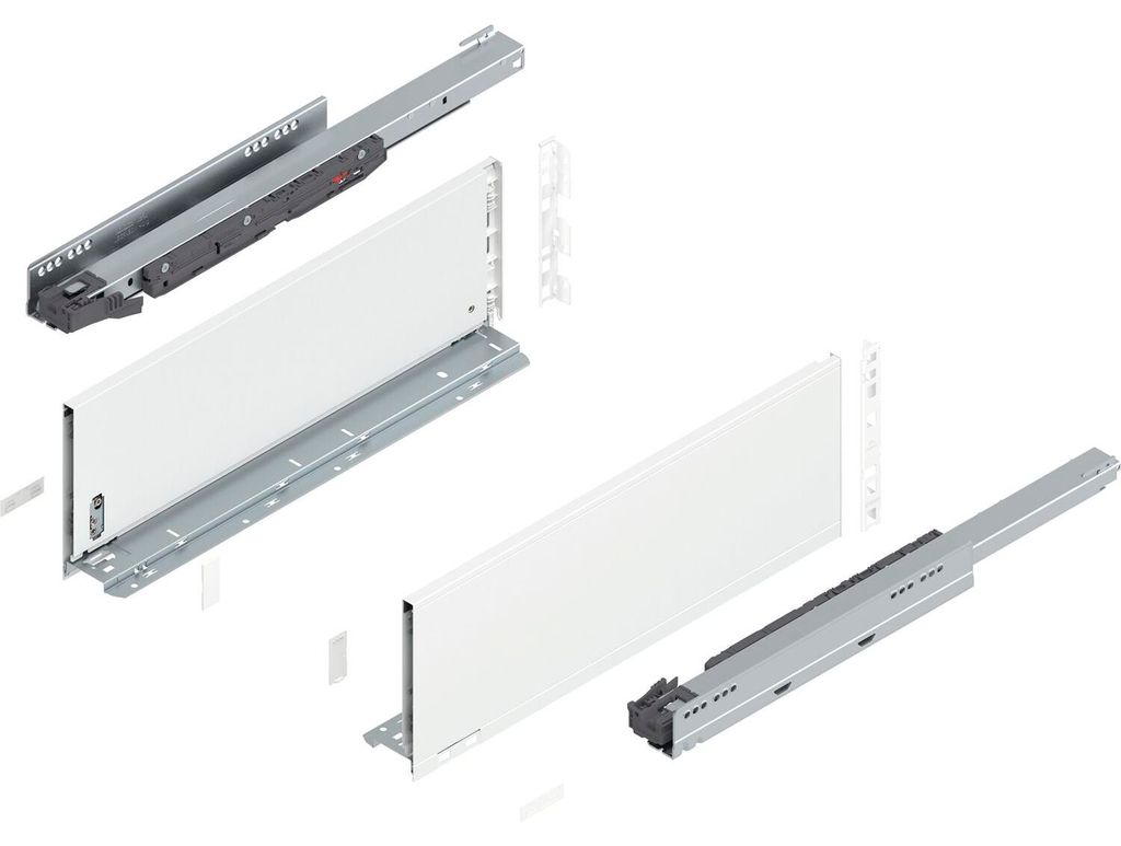 Blum Legrabox pure H C Schubladenschienen Set | 1 Paar, 40kg 500mm | Tip On Vollauszug, seidenweiß
