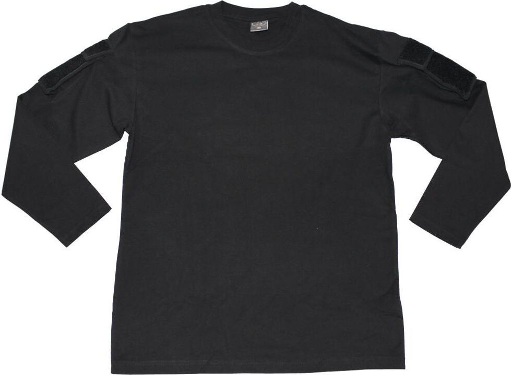 MFH US Shirt, langarm, mit Ärmeltaschen, schwarz