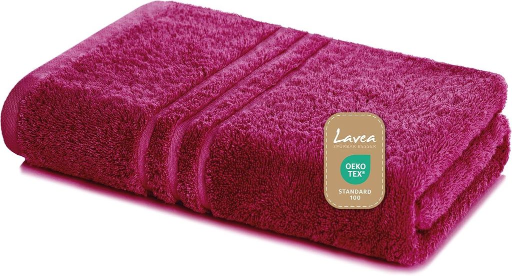 Lavea Badetuch 100 x 150 cm Baumwolle, saugstarkes Duschtuch groß, Frottier Elena, Duschhandtuch, weich, waschbar 60 °C, trocknergeeignet, Bord...