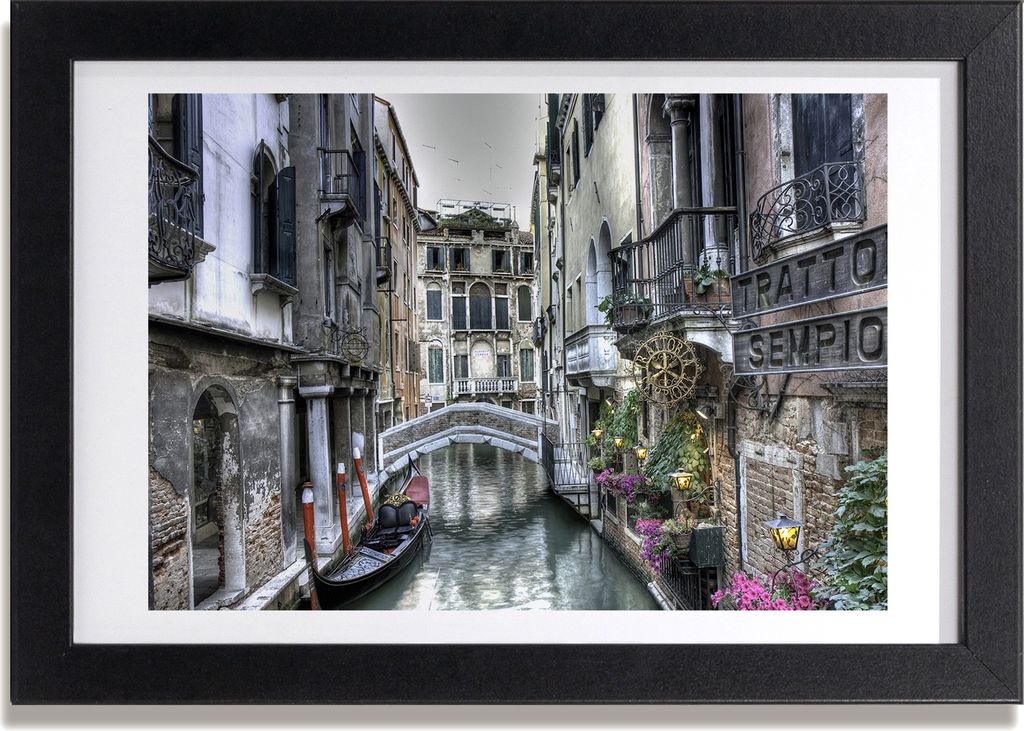 Bild 30x20 MDF-Rahmen, Wandkunst Venedig, Italien