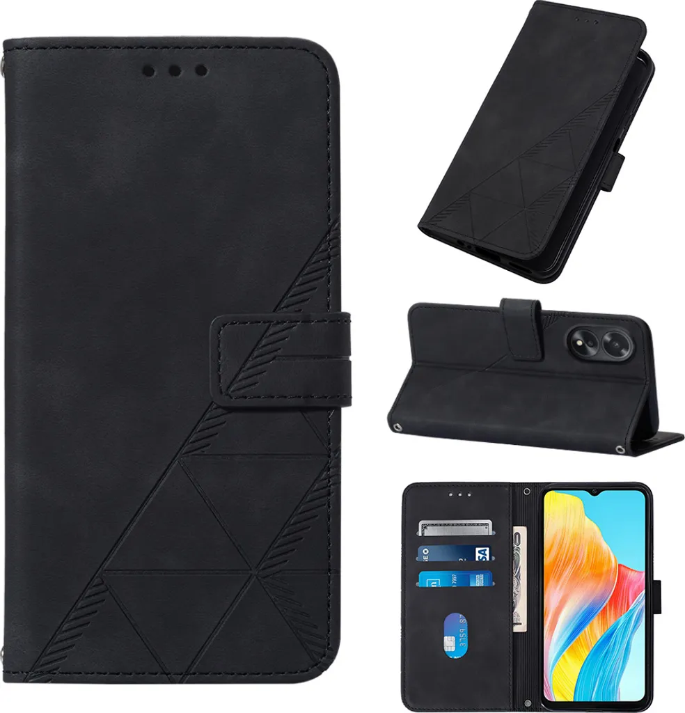 Custodia in Pelle per Oppo A38 4G: Protezione Totale con Goffratura