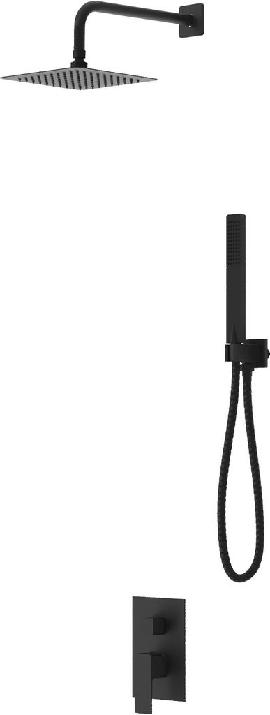 Lavita Aquila Matt Schwarz Unterputz-Duschset | Duschen Komplette Dusche Duschgarnitur mit Regendusche| Duschbrause Set Armatur Modernes Design