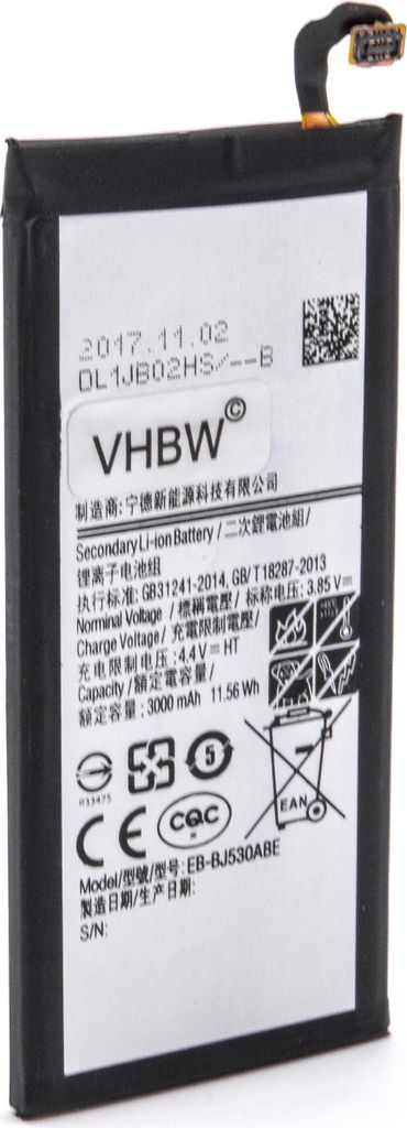 vhbw Akku kompatibel mit Samsung Galaxy J5 2017 Duos TD-LTE, J5 2017 TD-LTE, J5 2017, J5 Pro Handy Smartphone Telefon (3000 mAh, 3,85 V, Li-Polymer)