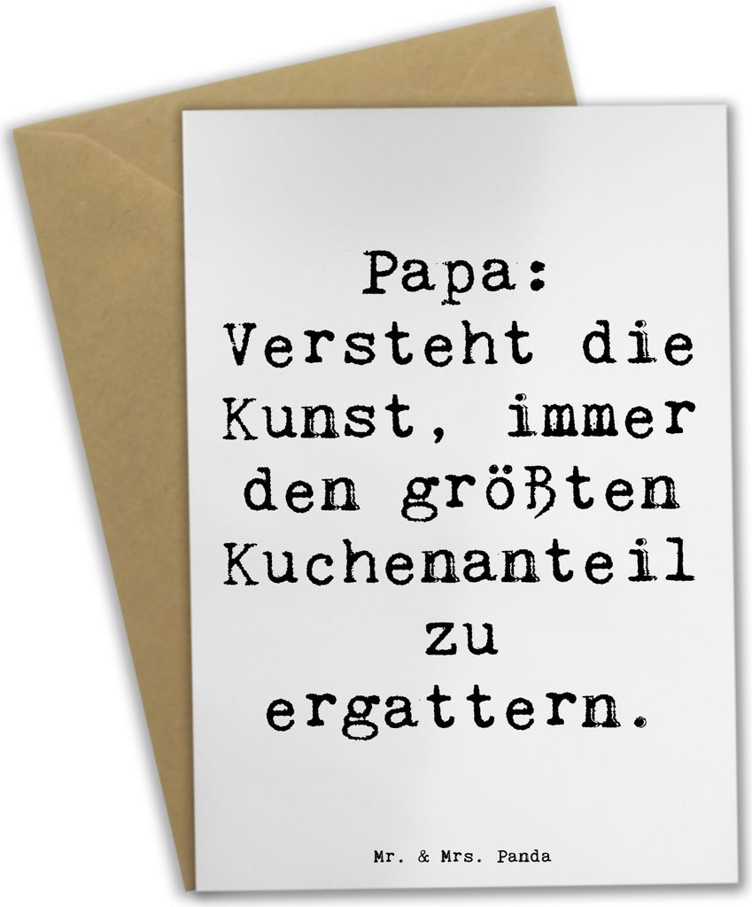 Mr. & Mrs. Panda Grußkarte Spruch Papa Kuchenmeister - Weiß - Geschenk, Dad, einladungskarten, Daddy, Familienleben, Grußkarten, Klappkarte, ost...