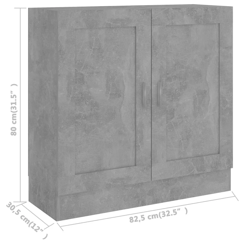 Libreria Grigio Cemento SYFAX™ 82,5x30,5x80 cm | Design Moderno Casa - 7
