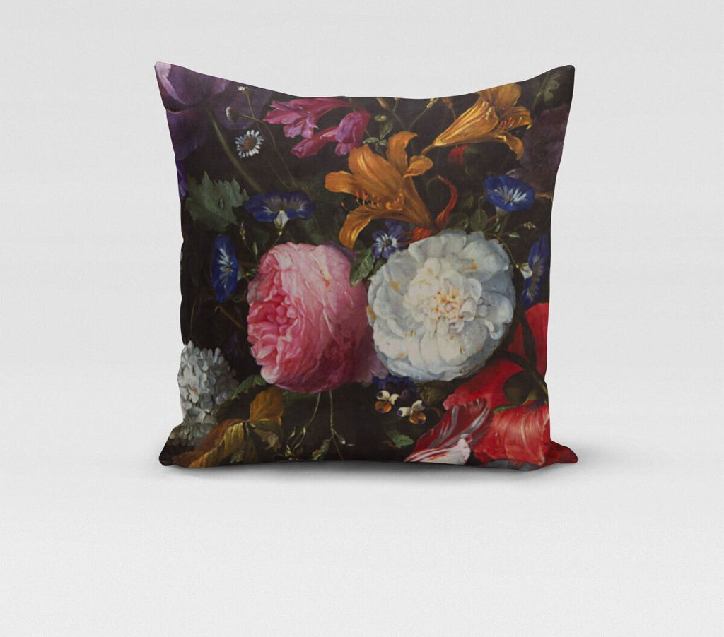 SCHÖNER LEBEN. Kissenhülle Samt Blumen Tulpen Pfingstrosen grün bunt Größe 70x70cm (HxB) 70x70cm (HxB) Größe