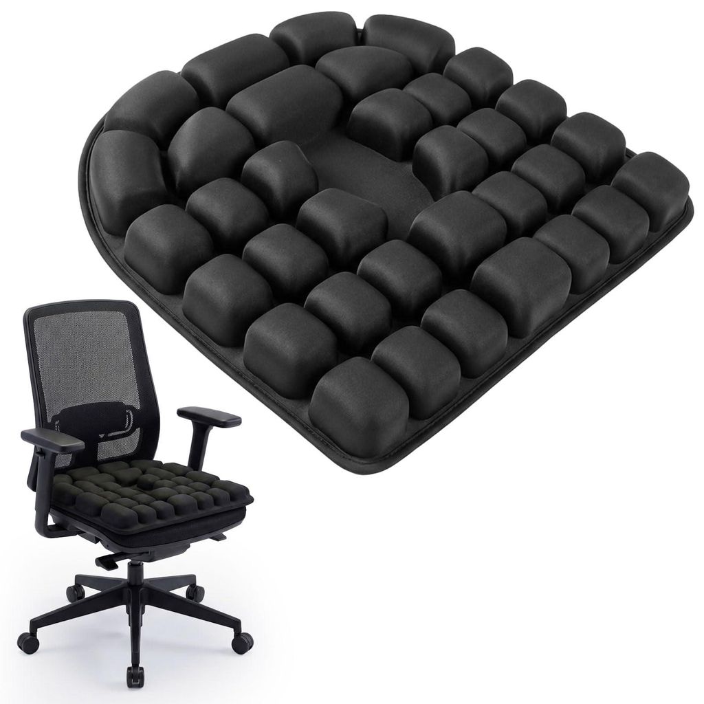 45x40cm Anti-Druckgeschwür-Kissen, orthopädisches ergonomisches aufblasbares Sitzkissen zur Entlastung des Steißbeins bei längerem Sitzen, zur ...