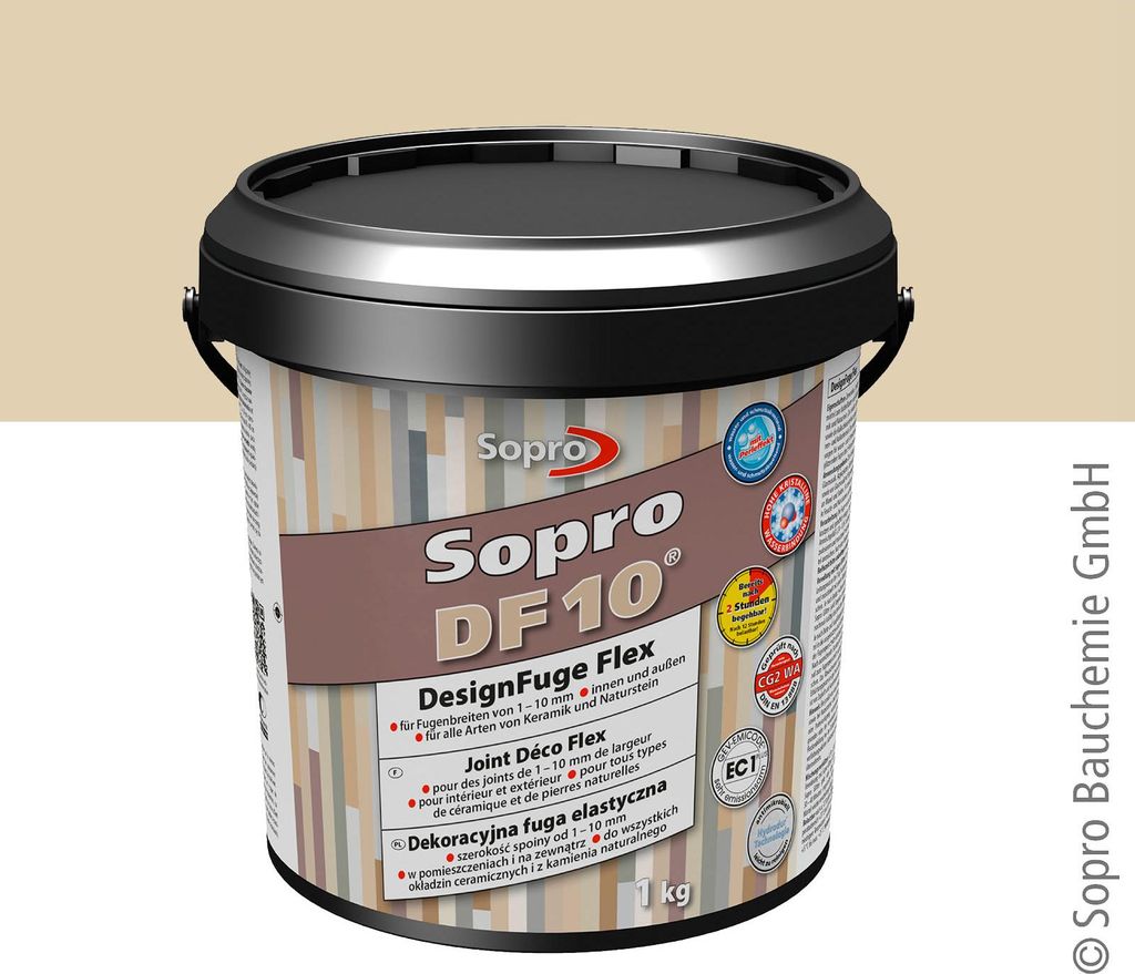 Sopro DesignFuge Flex DF 10 Bahamabeige 34 1kg Eimer Produktbild 