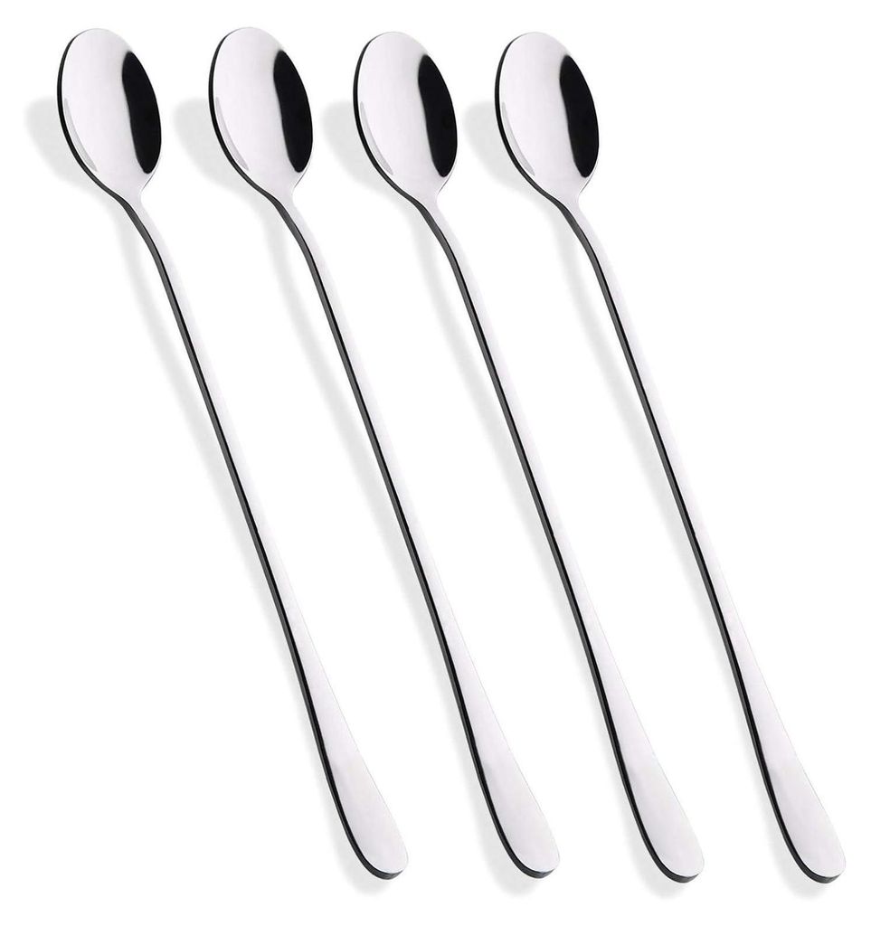 Eistee-Löffel mit langem Griff, Kaffeelöffel, Eiscremelöffel, Cocktail-Rührlöffel aus Edelstahl, 4er-Set