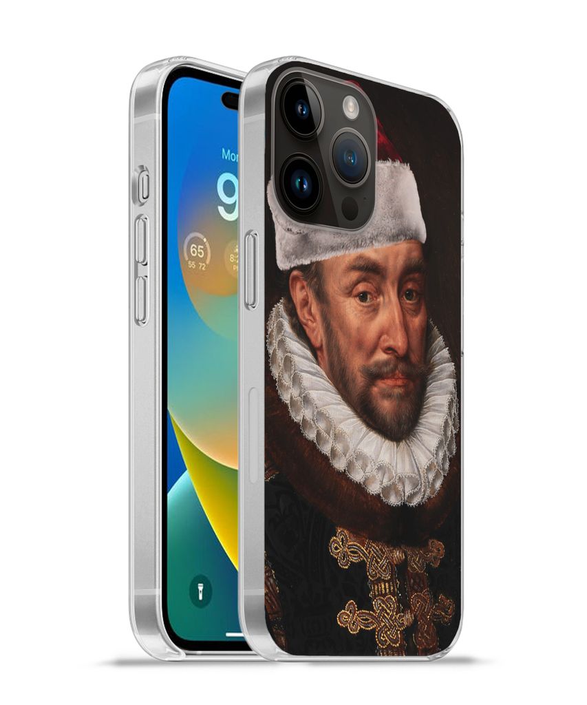 MuchoWow Handyhülle Schutzhülle Hülle für Apple iPhone 14 Pro Max Gemälde - Weihnachtsmütze - Alte Meister Silikon Softcase Handy Hülle - ...