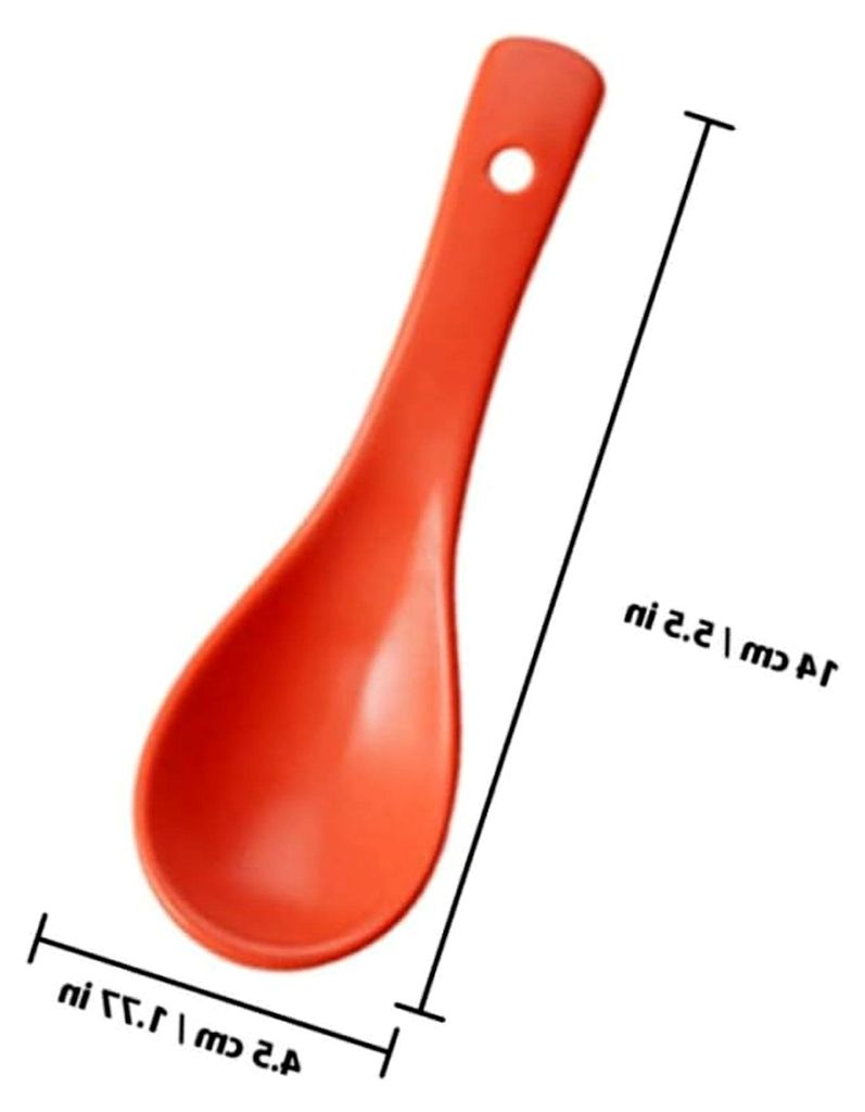 6-teiliges Set Bunte Keramik Esslöffel Klein Leicht Praktisch mit Ergonomischem Griff Multifunktional für Suppe Reis Dessert Küche Haushalt
