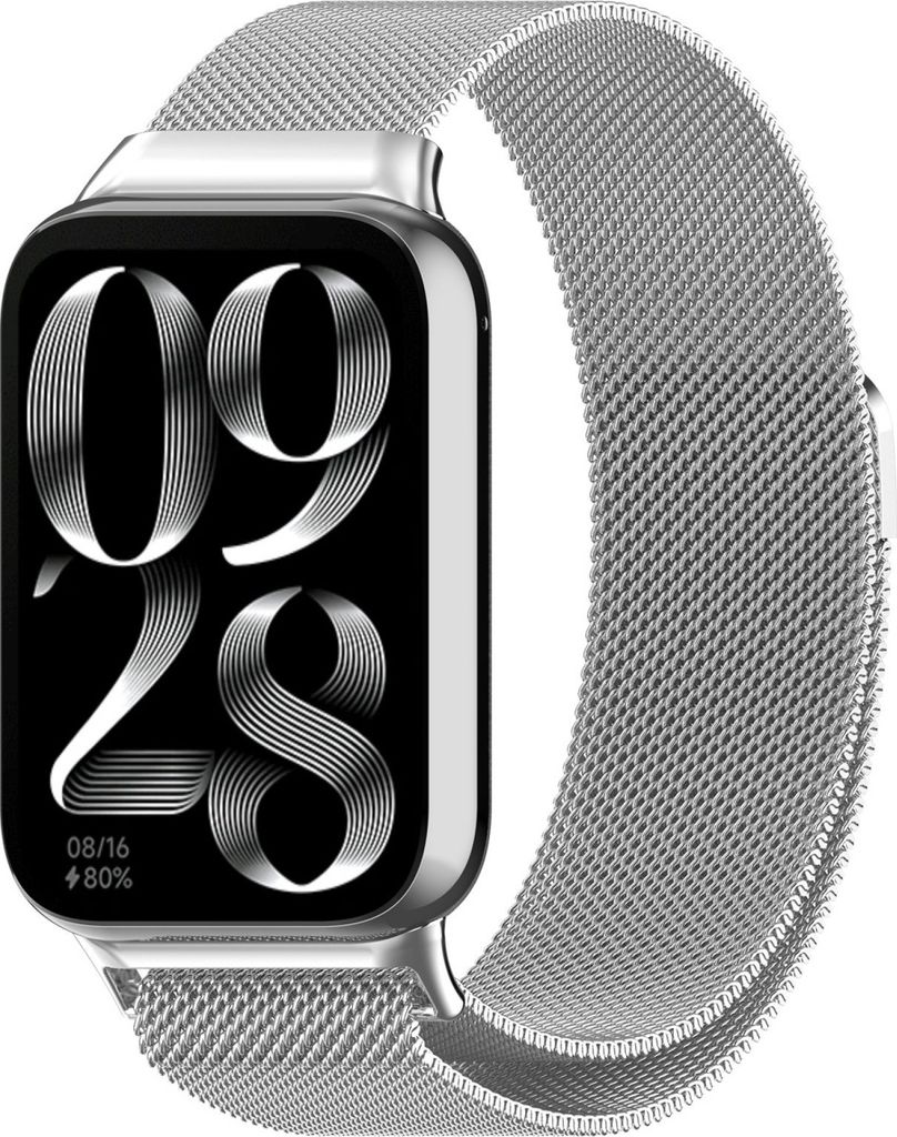 BStrap Milanese Armband für Xiaomi Mi Band 8 Pro, silver Produktbild 