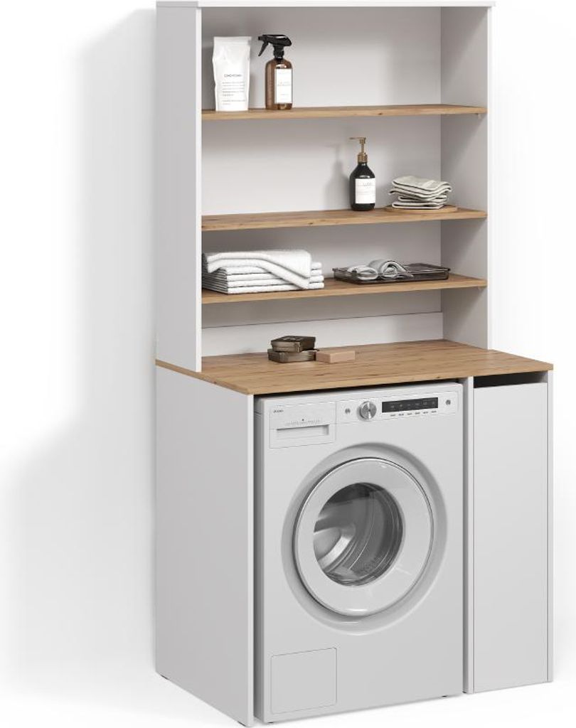 Waschmaschinenschrank Livinity Paolina Weiß/Artisan 93.6 x Produktbild 