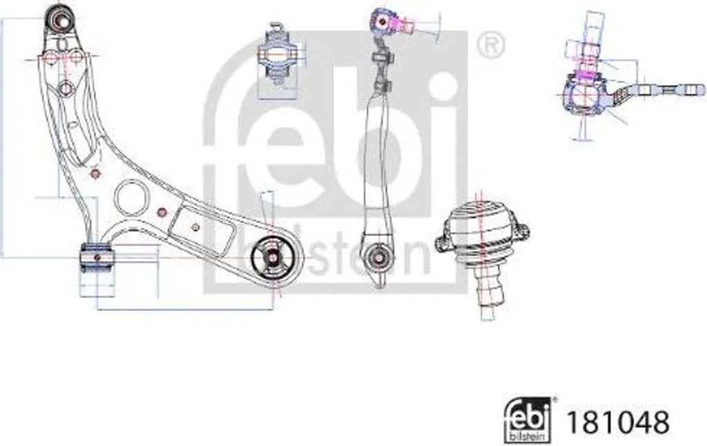 Bras de suspension de roue FEBI 181048 haute résistance OE 54501B2000