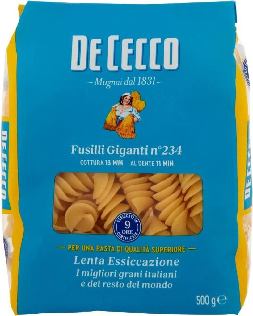 10x Pasta De Cecco 100% Italienisch Fusilli giganti n. 234 Produktbild 