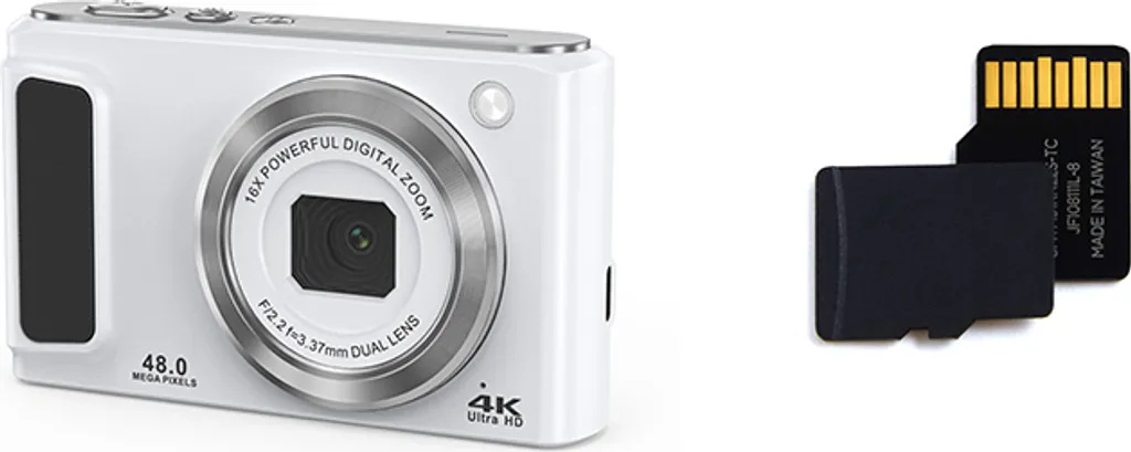 Fotocamera DC308 48MP Bianco - Vlogging Camera con SD 32GB