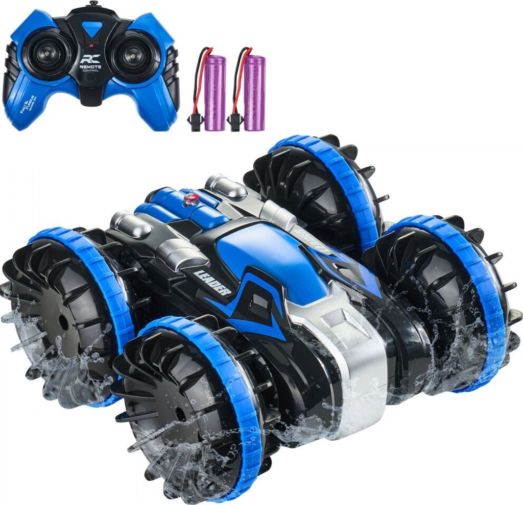 Amphibisches Ferngesteuertes 4WD Auto - 24G Stunt RC Spielzeug Blau Wasser- und Geländefähig Outdoor Action Spaß