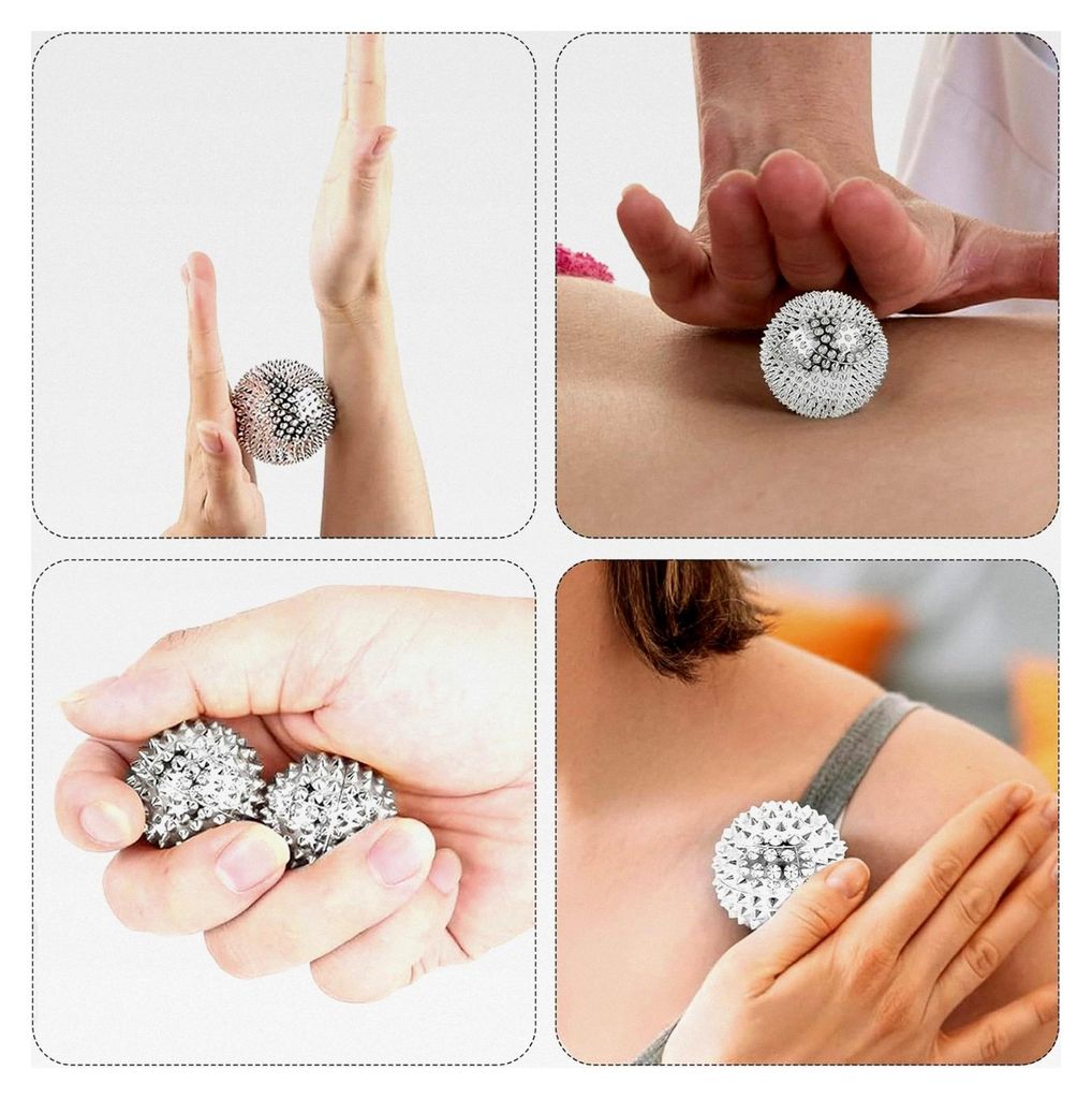 2 Stück Igelball, Magnetischer Hochstress Akupressurball, 32mm Igelball Metall, zur Stressreduktion oder Massage, gegen Verspannungen und für meh...