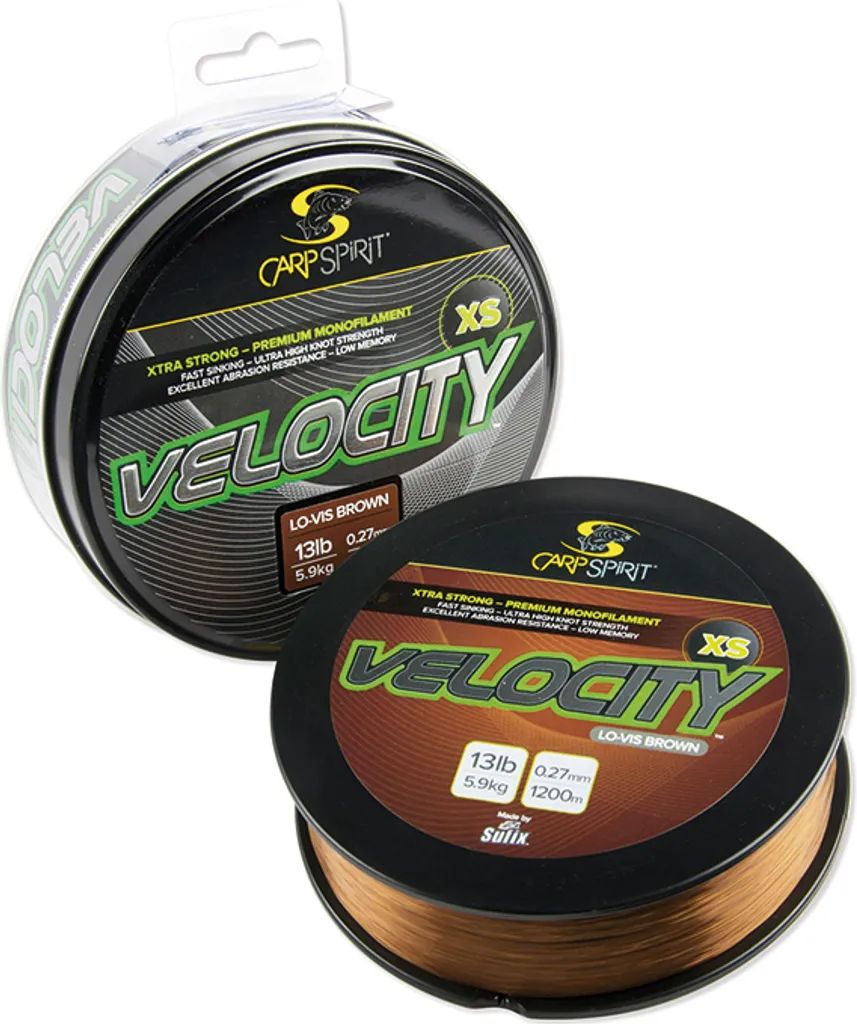 Fil Carpe VELOCITY XS GREEN 0.30 1200M Anti-Abrasion pour Zones Encombrées