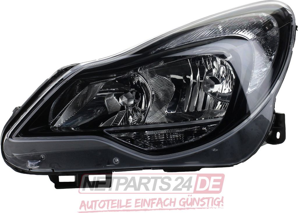Johns, Scheinwerfer Set Halogen passend für Opel Corsa D 2011- H7 H1 Links Rec. mit TFL 1216645 1216646 1216673 1216787 1216832 13446801 95510689 ...