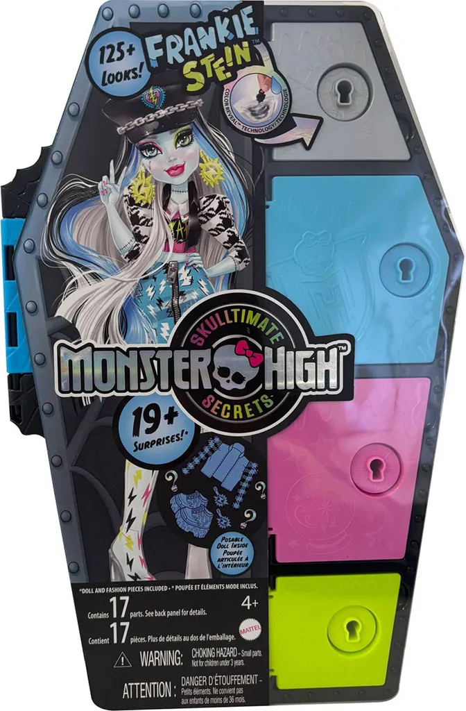 Poupée mannequin Monster High Frankie Stein avec casier et 19 accessoires
