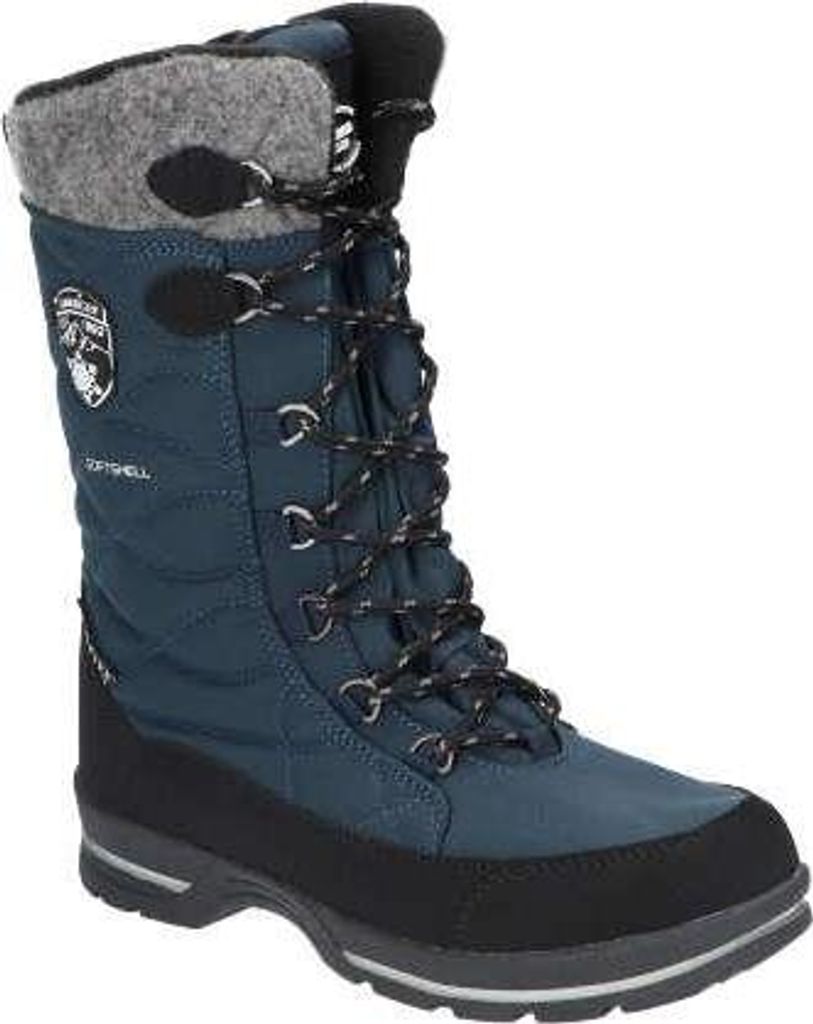 American Club Sn1024 Damen Winterschuhe Softshell, Tripletex-Membran, Hohe Winterstiefel mit Fleecefutter, Gefüttert Schneestiefel, Dunkelblau 39
