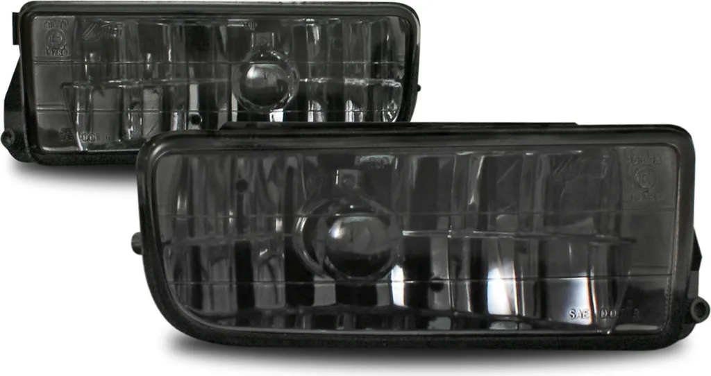 Paire d'antibrouillards noirs en verre pour BMW E36 avec ampoules H1