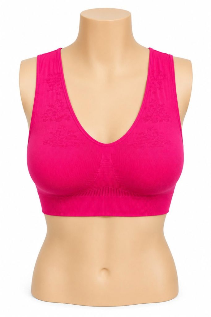 Komfort-BH nahtlos Pink Bustier ohne Bügel — Größe L / Produktbild 