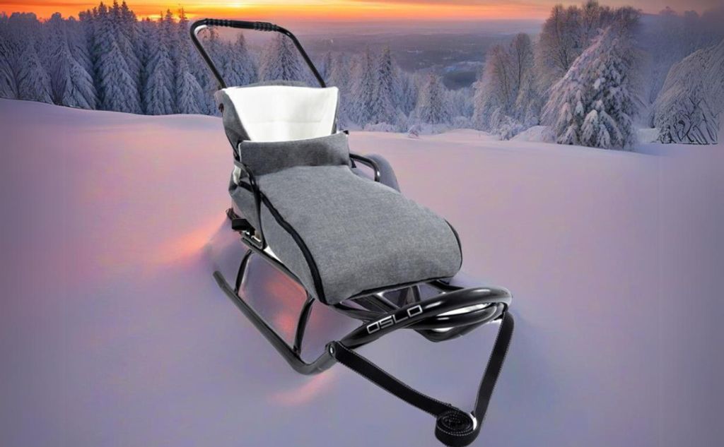 GagaDumi Oslo Schlitten aus Metall mit Rücklehne mit Produktbild 10