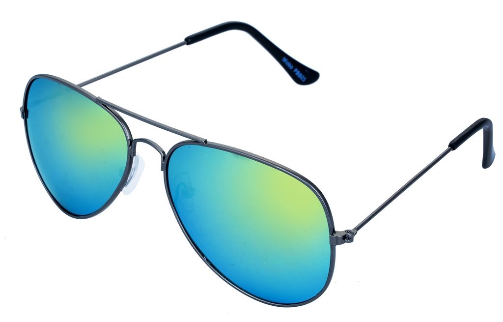 Piloten Brille verspiegelt Gruen - Schwarz Produktbild 