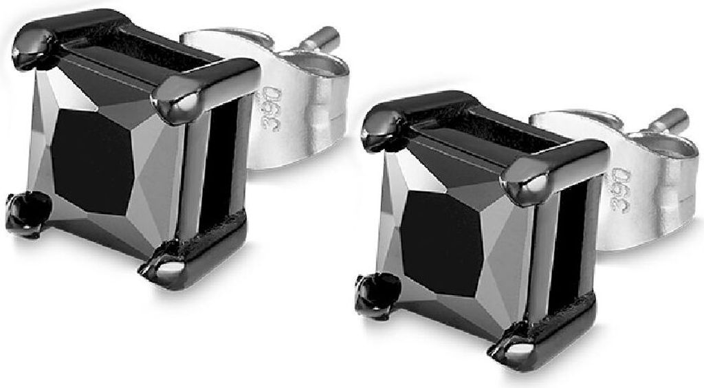 Lotus Style Herren Ohrstecker Ohrringe schwarz Männer LS2166-4/2