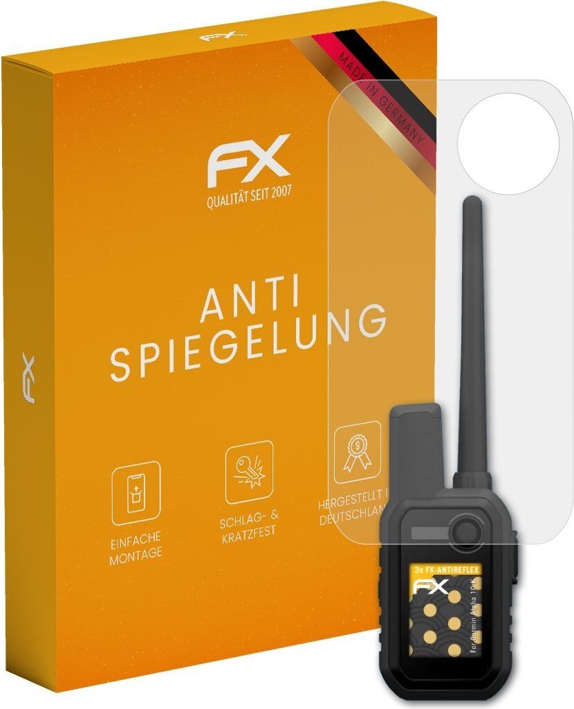 atFoliX FX-Antireflex 3x Schutzfolie kompatibel mit Garmin Alpha 10 K Displayfolie