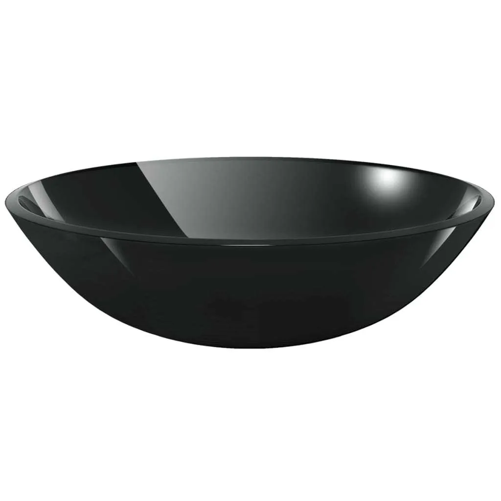 Lavabo vidaXL Vetro Nero 42 cm - Occasione Imperdibile Bagno