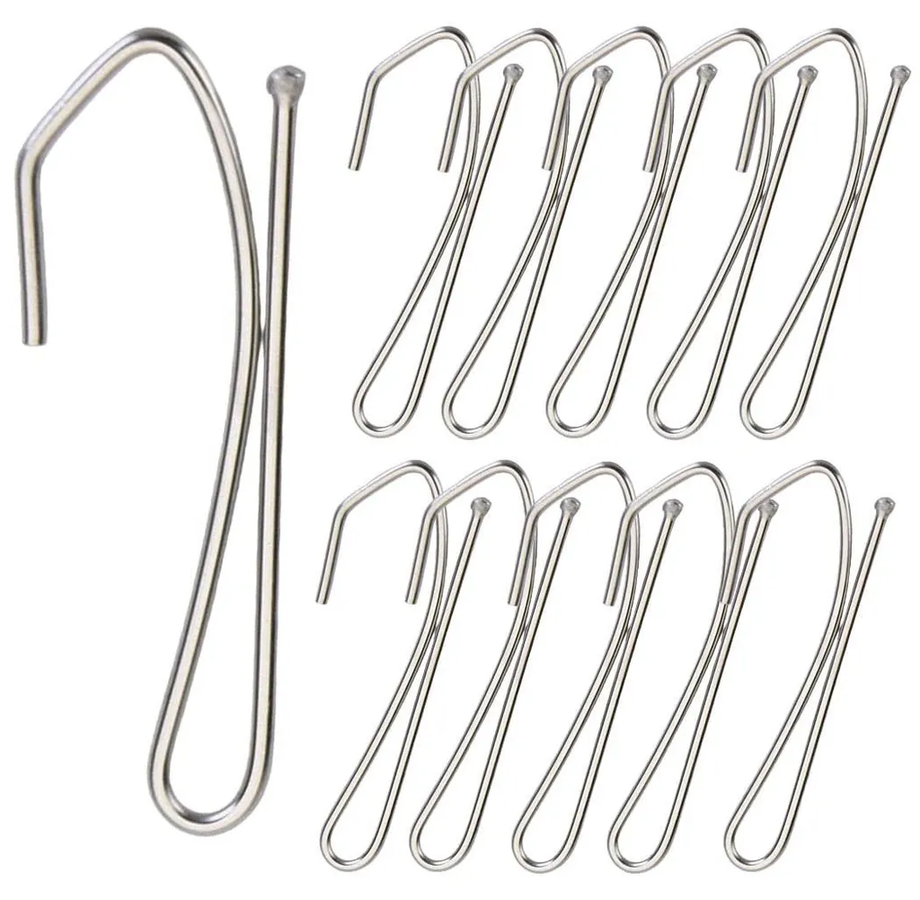 Fixation pour rideaux lourds en inox 110 avec tiges et crochet de serrage