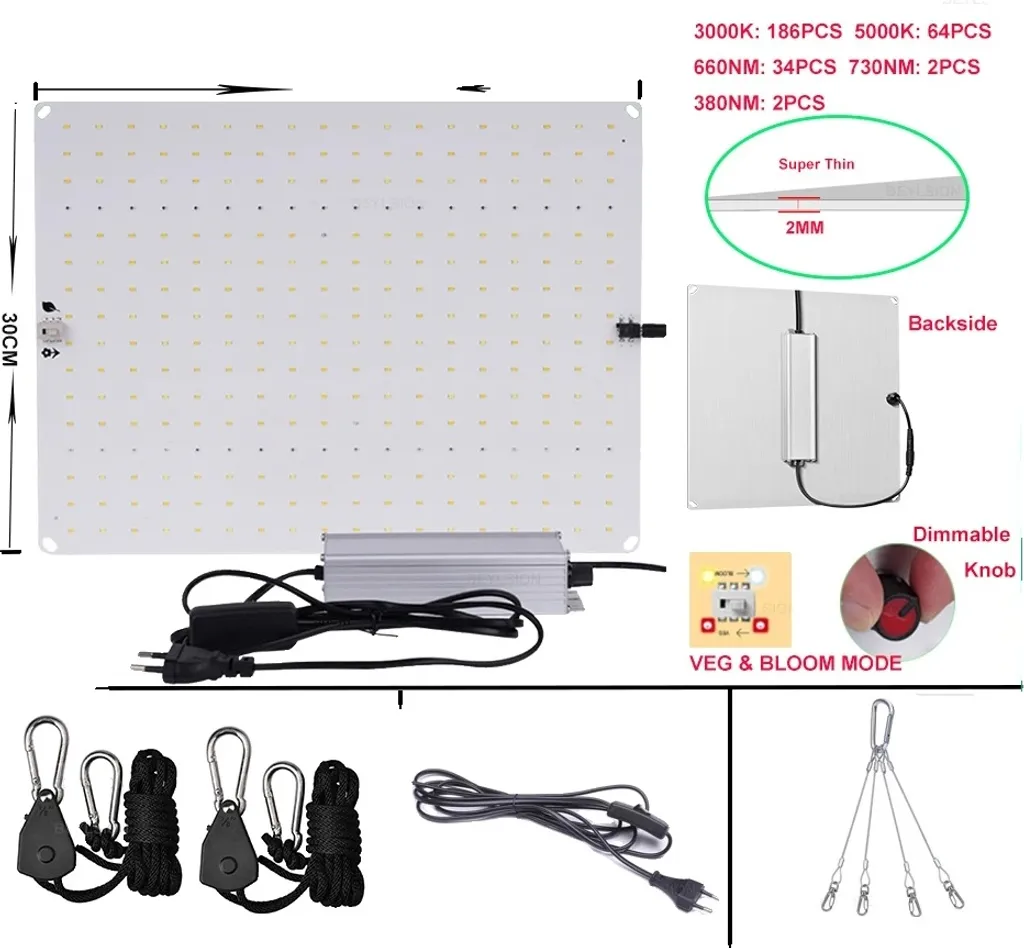 Lumière Végétale LED 1200W Dimmable à Spectre Complet pour Culture
