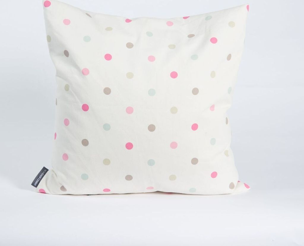Schöner Leben Kissenhülle Punkte creme rosa braun blau 50x50cm