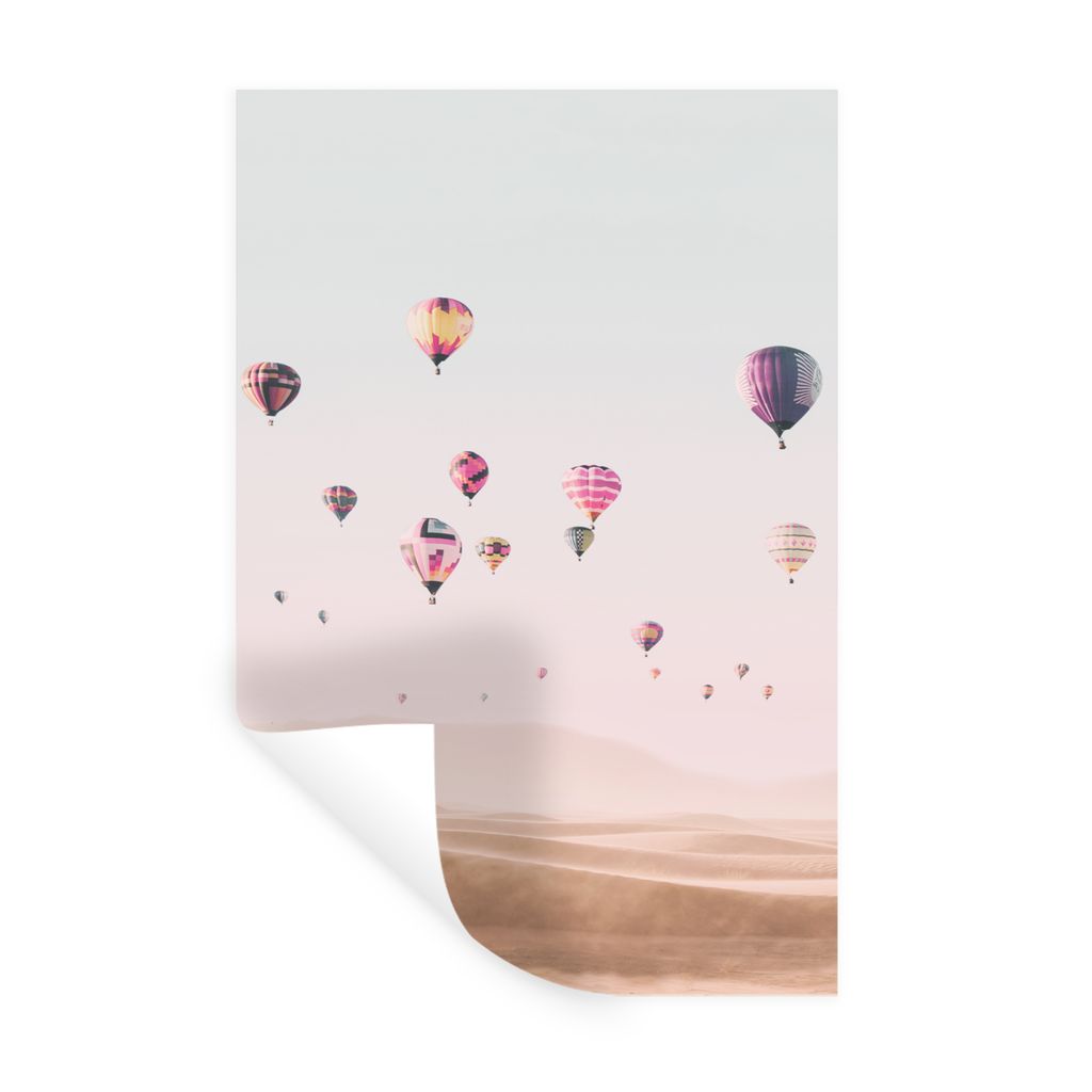 MuchoWow Wandtattoo Wandsticker Wandaufkleber Heißluftballon - Wüste - Himmel - Landschaft - Natur 40x60 cm Selbstklebend und Repositionierbar ...
