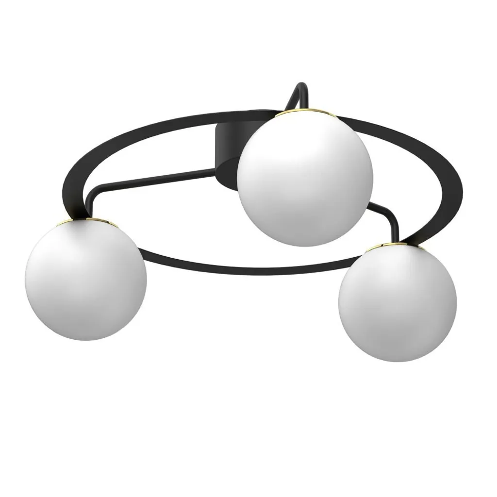 Lustre design Ballo noir mat et doré brillant pour éclairage intérieur