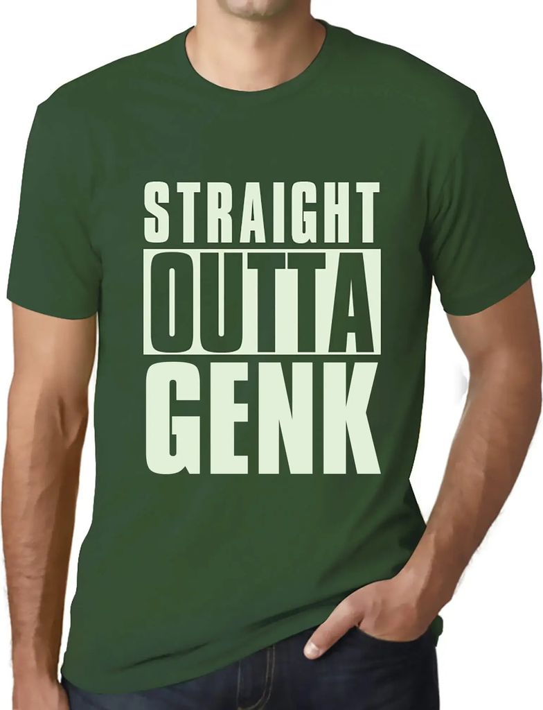 Herren Grafik T-Shirt Direkt aus Genk – Straight Outta Genk – Öko-Verantwortlich Vintage Jahrgang Kurzarm Lustige Druck Geburtstag Geschenk Mann