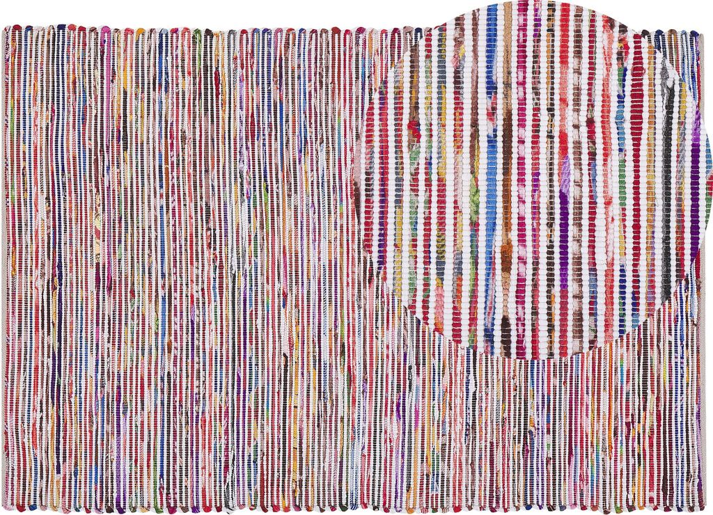 BELIANI Teppich Bunt Baumwolle 160 x 230 cm Kurzflor Gestreift Handgewebt Rechteckig