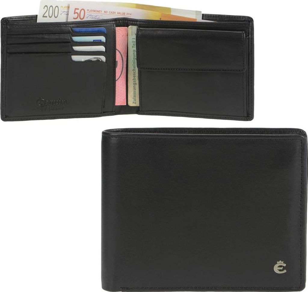 Esquire Geldbörse Herren 8KF RFID Schutz Leder schwarz Produktbild 