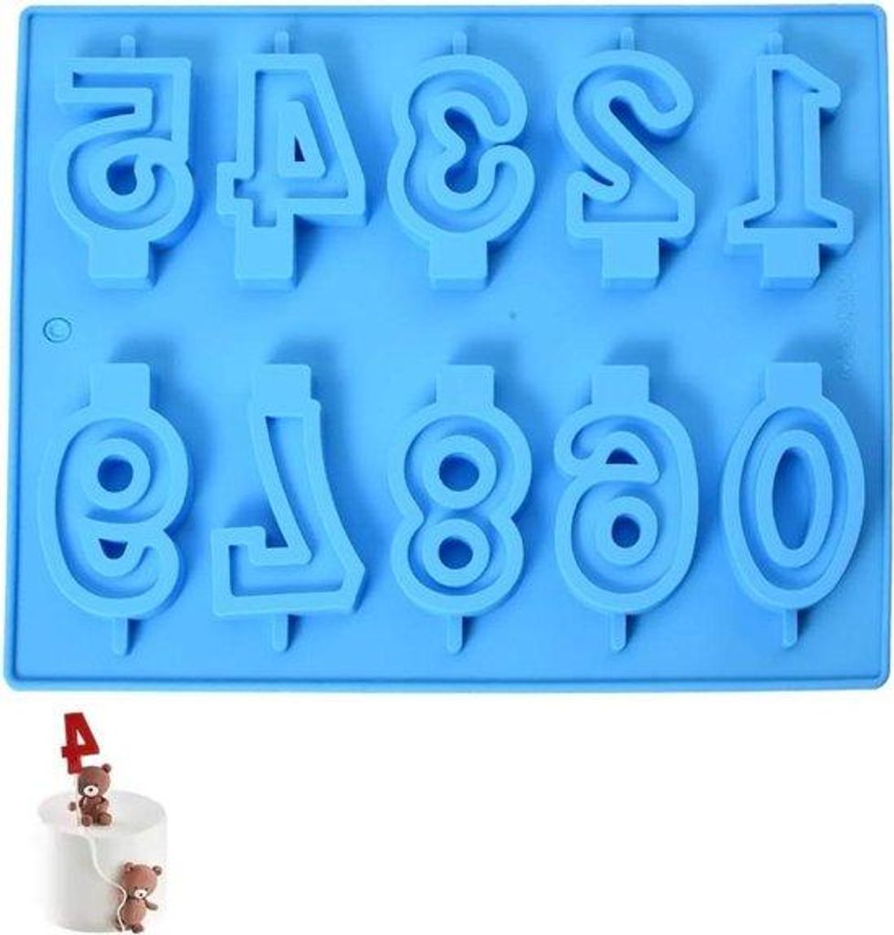 Silikon Kaarsen Figuren für Geburtstagstorte Zahlen Set