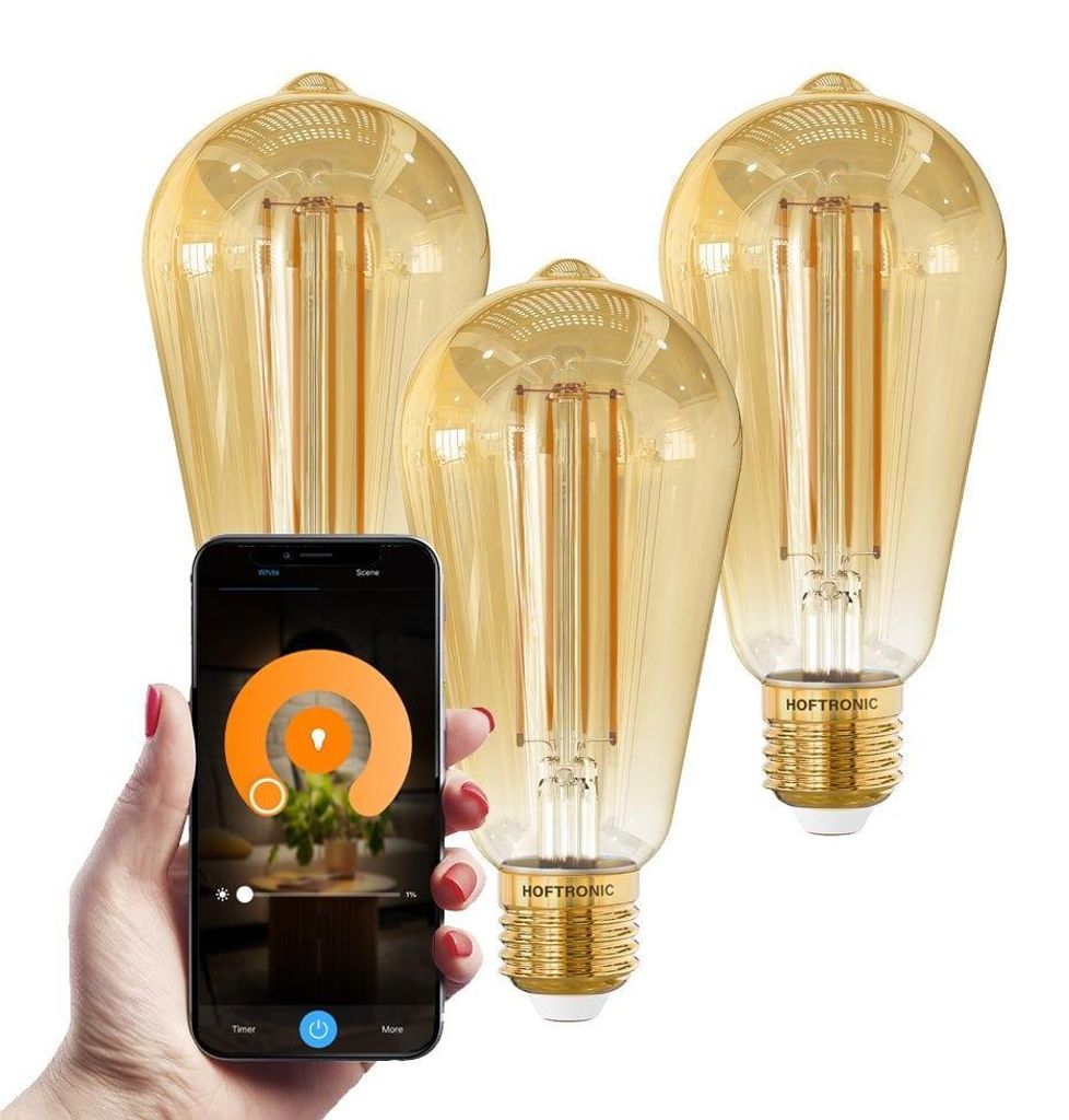 hoftronic Smart E27 LED-Glühlampe 7W 806lm ST64 Produktbild 