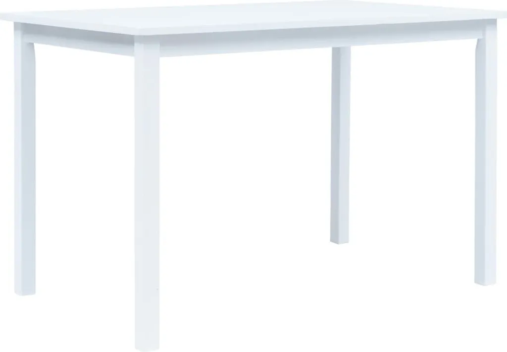 Table à manger rectangulaire bois blanc 114 cm pour cuisine et séjour