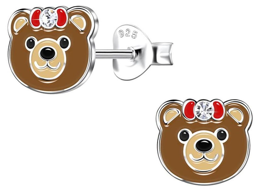 Kinder Ohrstecker „Bär“: Ohrringe Silber 925 Produktbild 