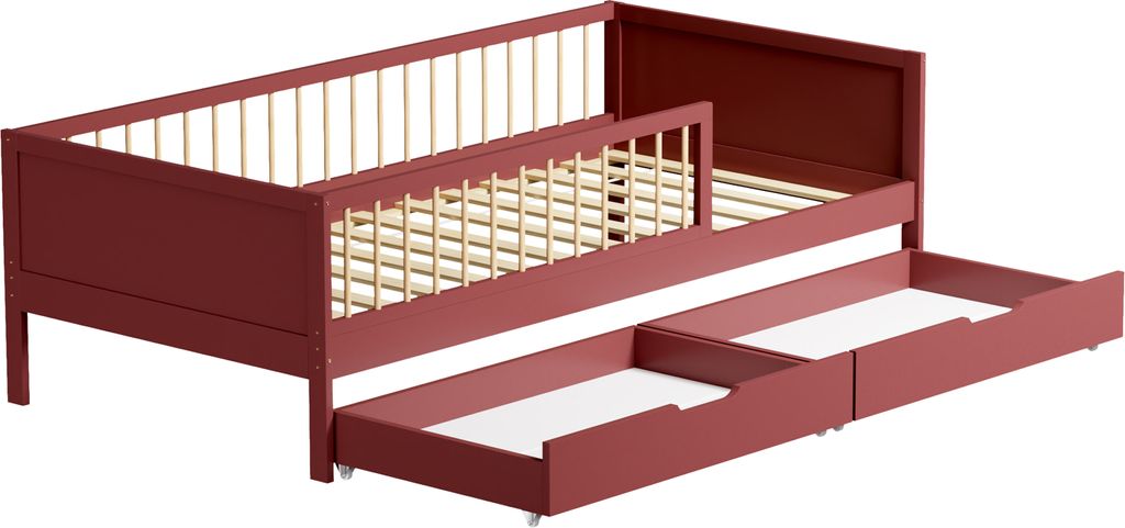 Kinderbett 190x90cm terracotta mit Schubladen ADAM Produktbild 