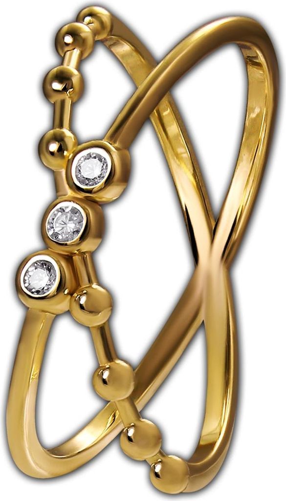 GoldDream Gold Ring Crossed Gr.56 333er Zirkonia Gelbgold Damen D2GDR566Y56