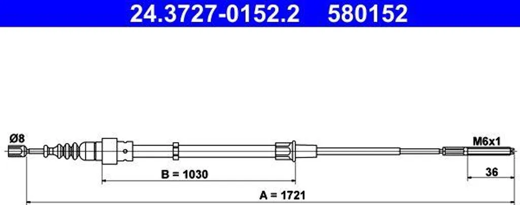 Cavo Freno di Stazionamento ATE 24.3727-0152.2 Passat 35I 3A0609721A
