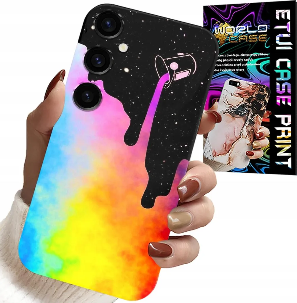 Custodia Per Samsung Galaxy M55 5G - Motivi Colorati Arcobaleno, Vernice + Lamina