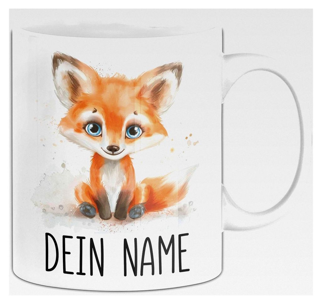 Fuchs Tasse mit Namen – Personalisierte Tasse als Geschenkidee mit süßem Fuchsmotiv